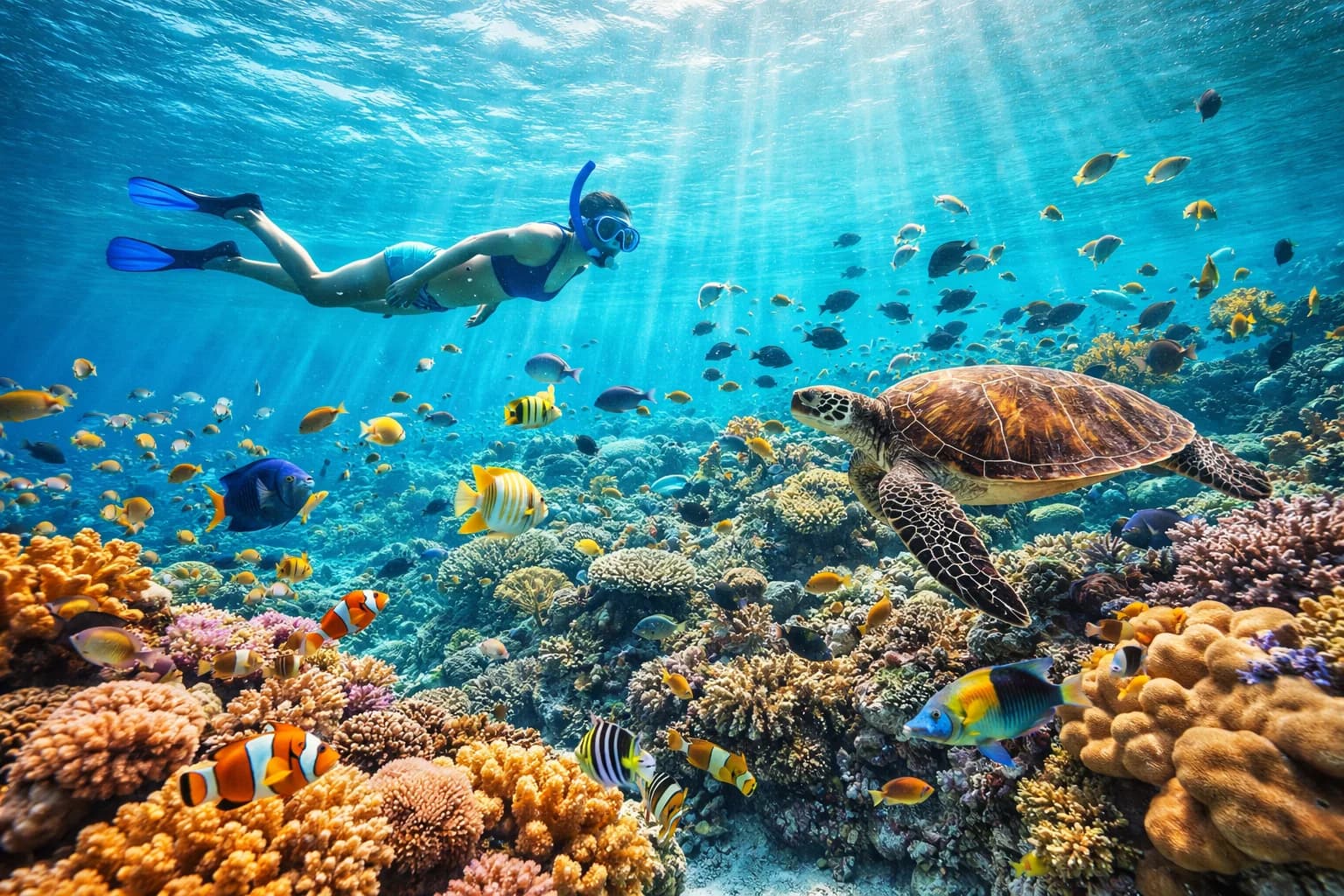 Vue sous-marine époustouflante d'un récif corallien aux Philippines