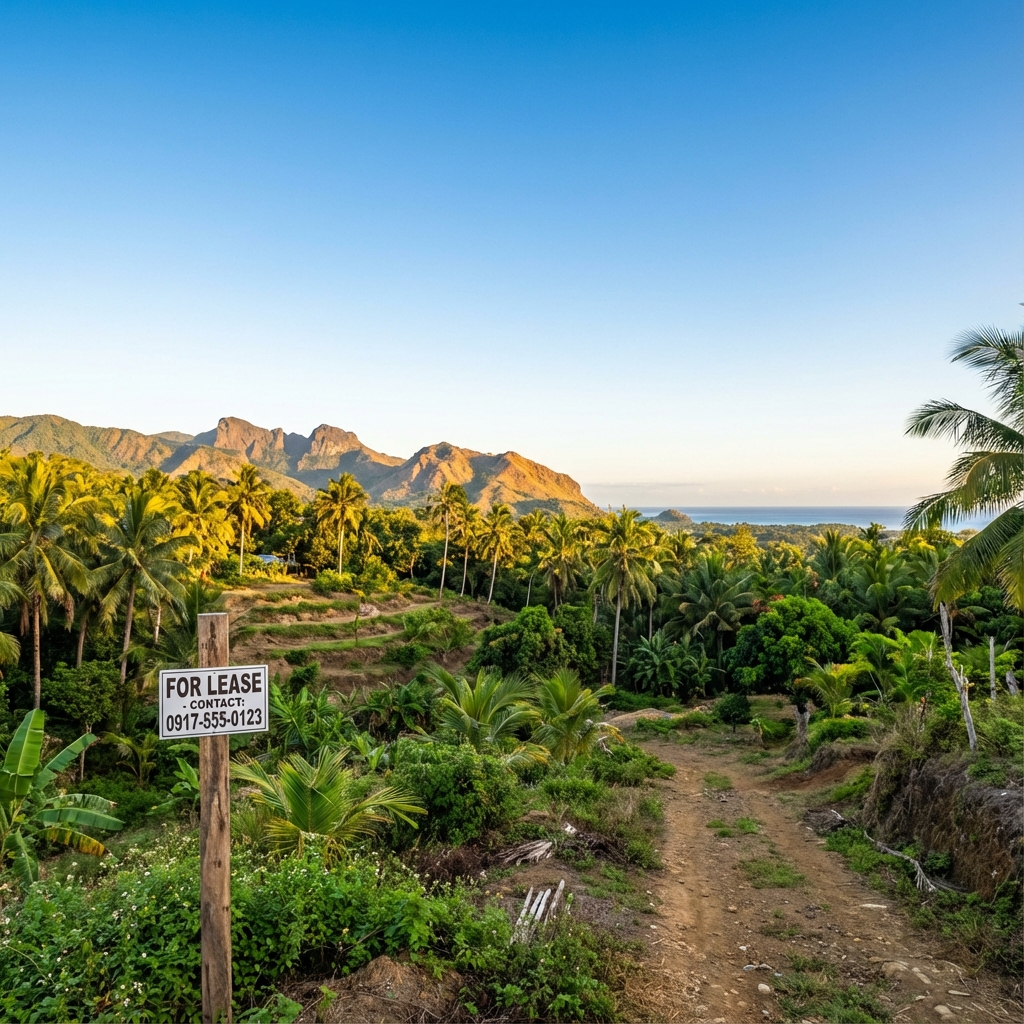 Terrain tropical aux Philippines avec vue sur les montagnes