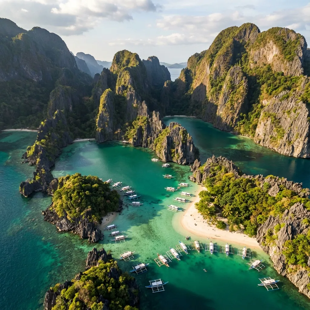 Vue spectaculaire des îles de Coron